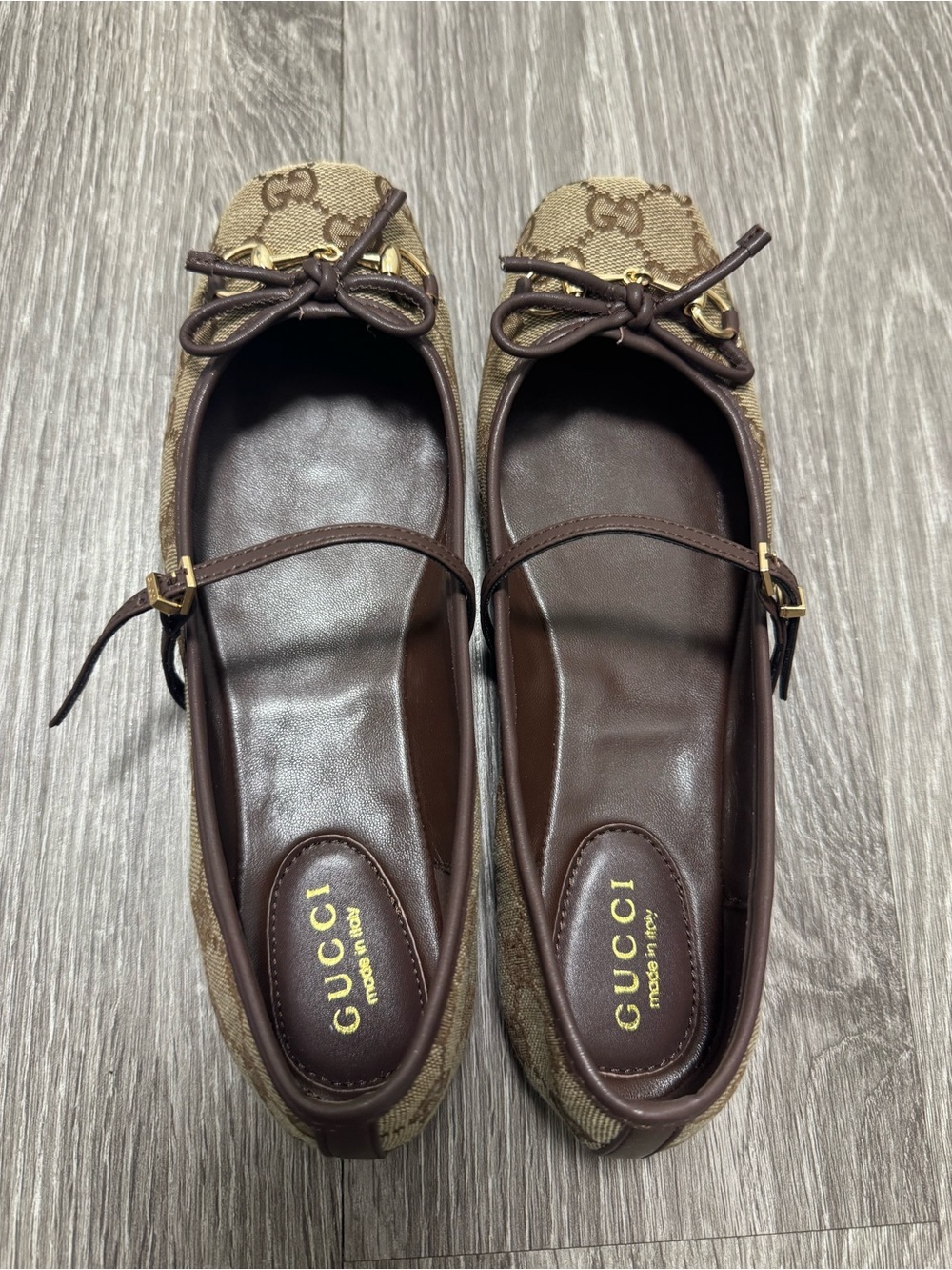 Gucci GG Monogram Horsebit Ballet Flats - Picture 6 of 8